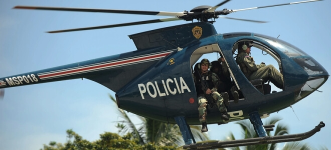 helicóptero empleado por la policía