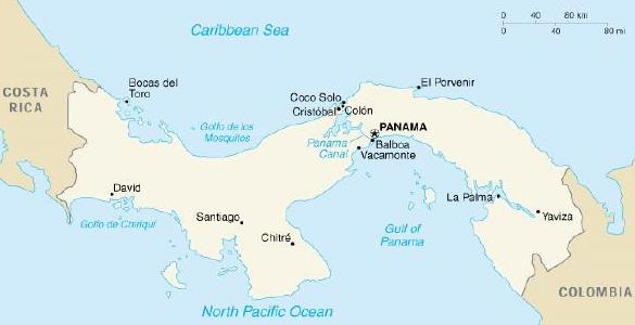 mapa canal de Panamá